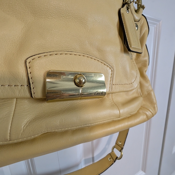 COACH Yellow Buttercup Leather Double Zipper Kristin Satchel Shoulder - Picture 7 of 16